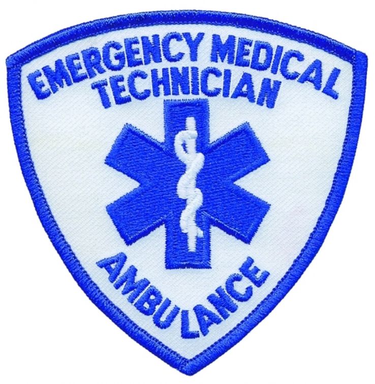 EMERGENCY MEDICAL TECHNICIAN - AMBULANCE SHOULDER PATCH - SEW ON.
